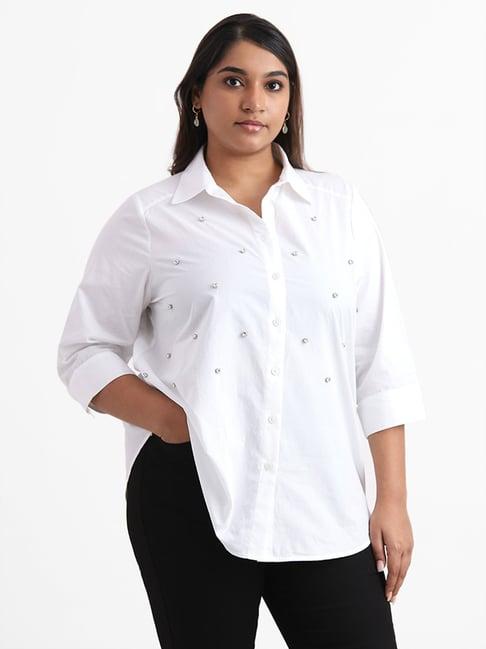 gia by westside white embellished shirt