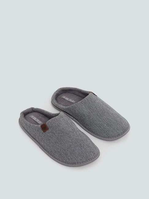 soleplay by westside grey knit bedroom slipper