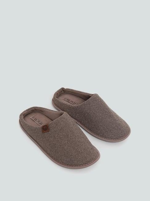 soleplay by westside brown knit bedroom slipper