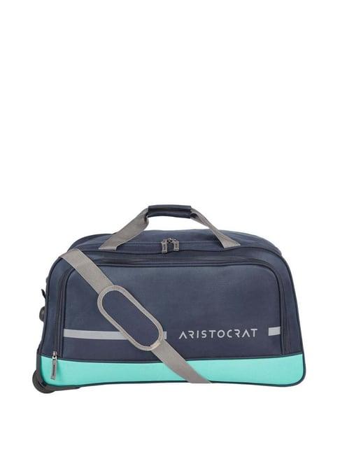 aristocrat cleo blue medium duffle trolley bag