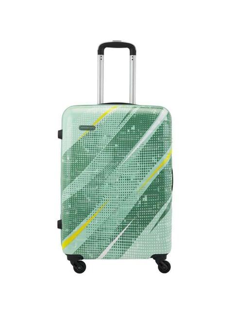 aristocrat radiance green printed hard medium trolley bag - 47 cm