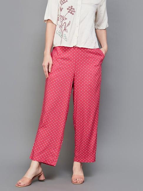 melange by lifestyle pink printed palazzos