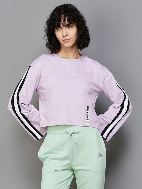 kappa lilac cotton printed sports sweatshirt