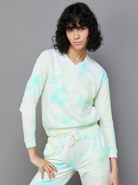 kappa green cotton printed sports sweatshirt