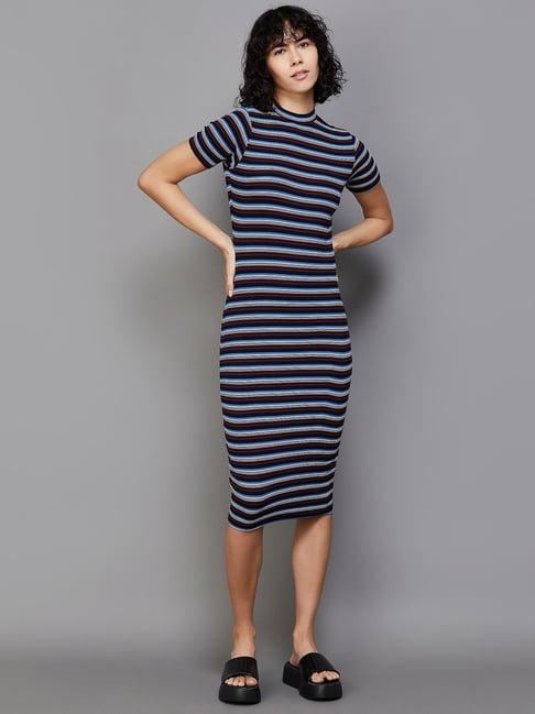 ginger by lifestyle navy striped shift dress