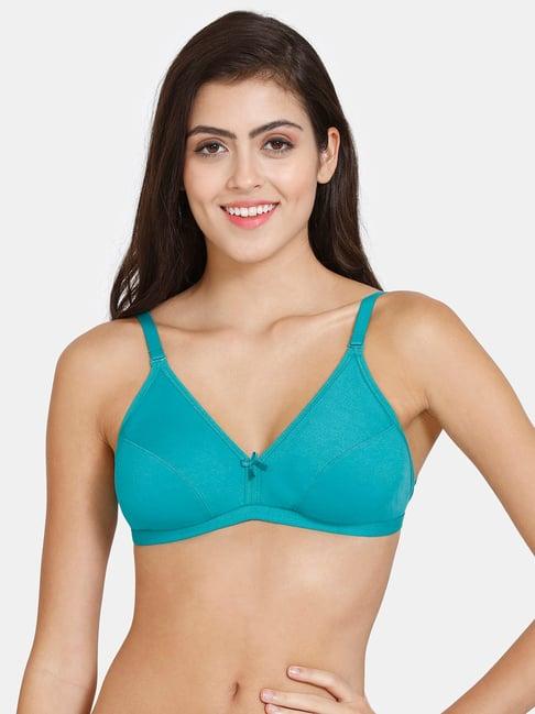 zivame blue half coverage wireless backless bra