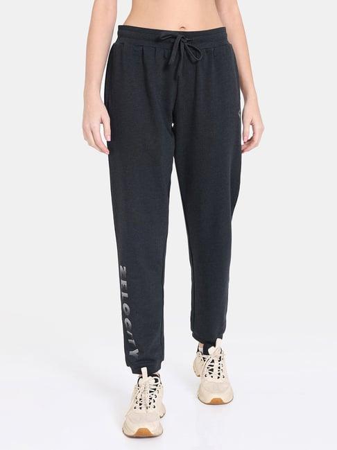 zelocity by zivame black printed track pants