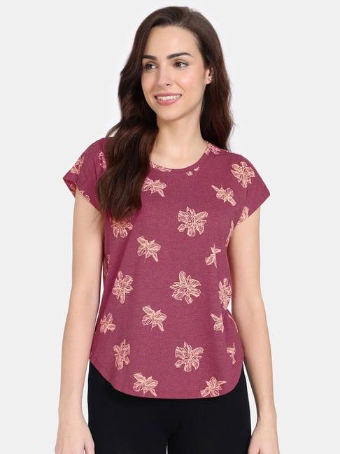 zivame purple printed t-shirt