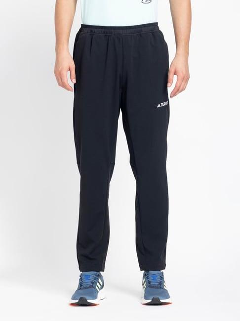 adidas black loose fit trackpants