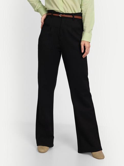 broadstar black relaxed fit trousers