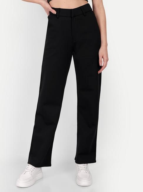 broadstar black relaxed fit trousers