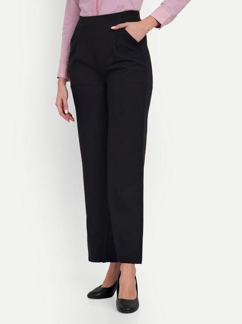 broadstar black relaxed fit trousers