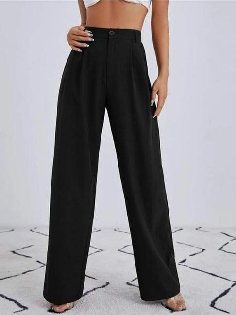 broadstar black relaxed fit trousers