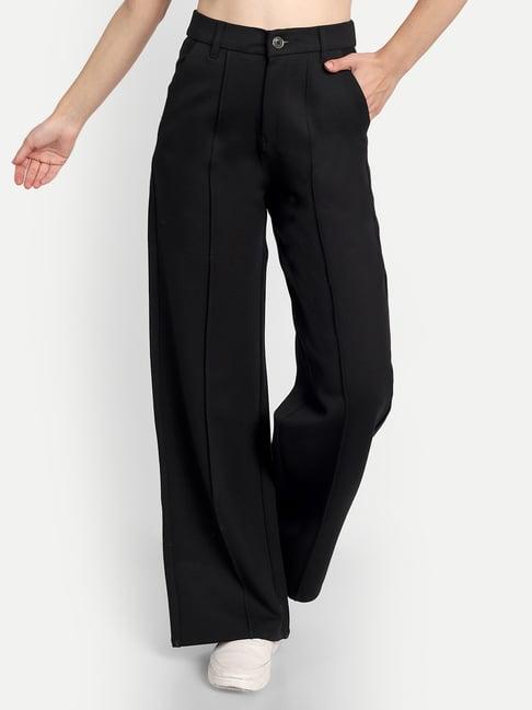 broadstar black relaxed fit trousers