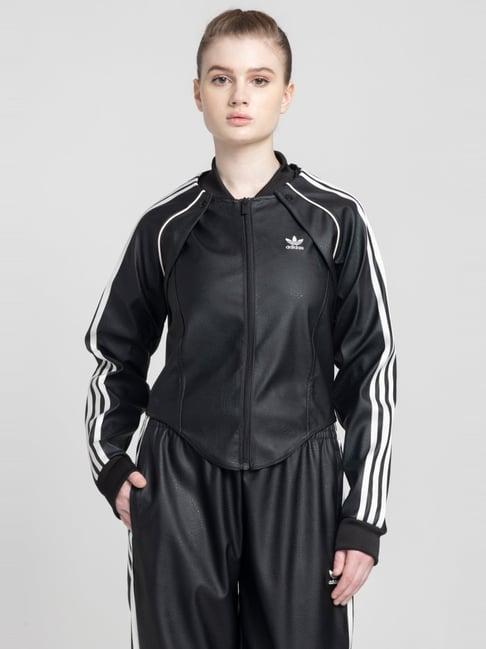 adidas originals black striped track jacket