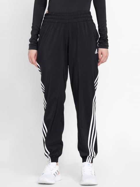 adidas black striped training track pants