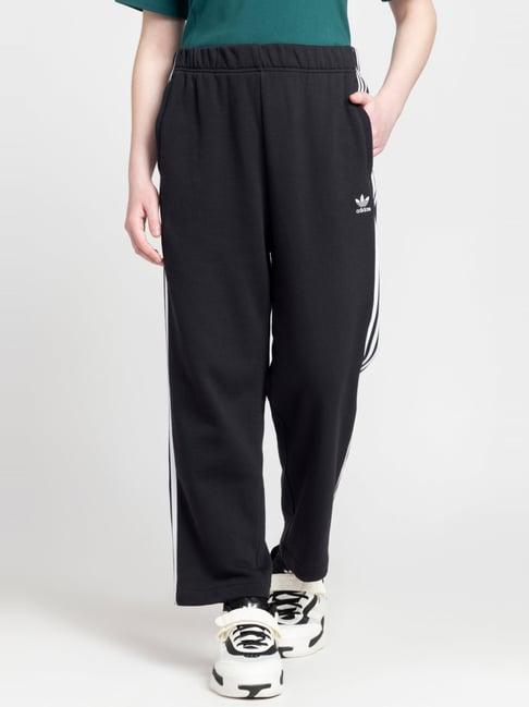 adidas originals black cotton striped training track pants