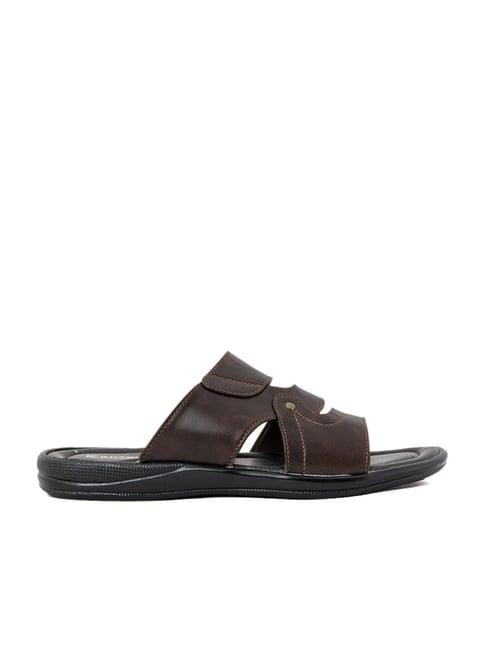 khadim men's brown casual sandals