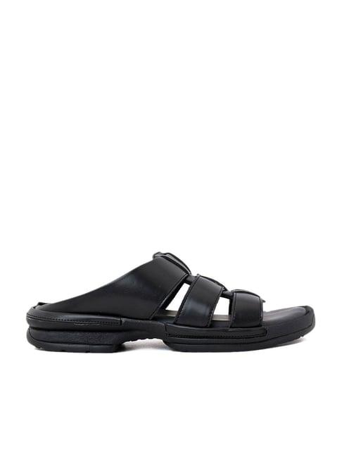 softouch by khadims men's black casual sandals