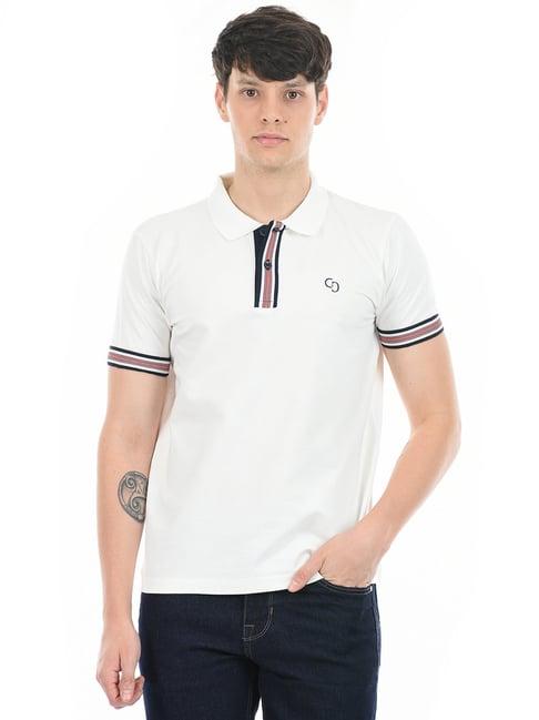 cloak & decker by monte carlo white regular fit polo t-shirt