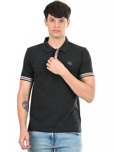 cloak & decker by monte carlo charcoal regular fit polo t-shirt