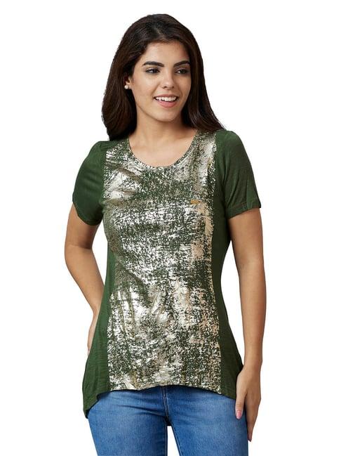 being human green printed t-shirt