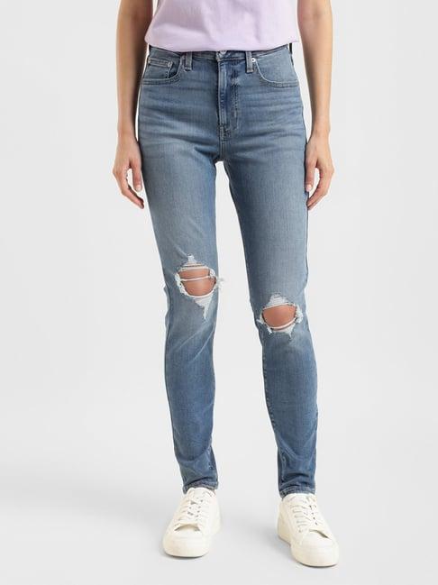 levi's 721 blue skinny fit high rise jeans