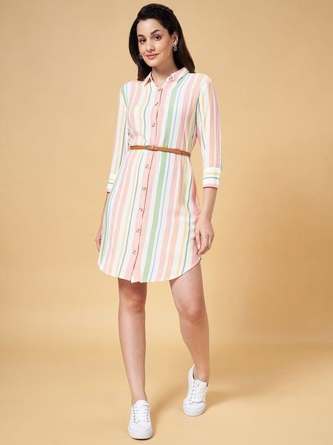 honey by pantaloons multicolored striped shirt dress