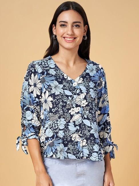 honey by pantaloons navy printed top