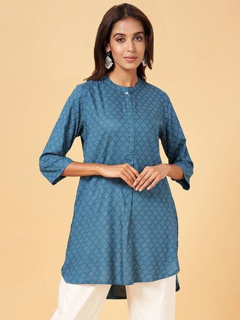 rangmanch by pantaloons blue printed tunic