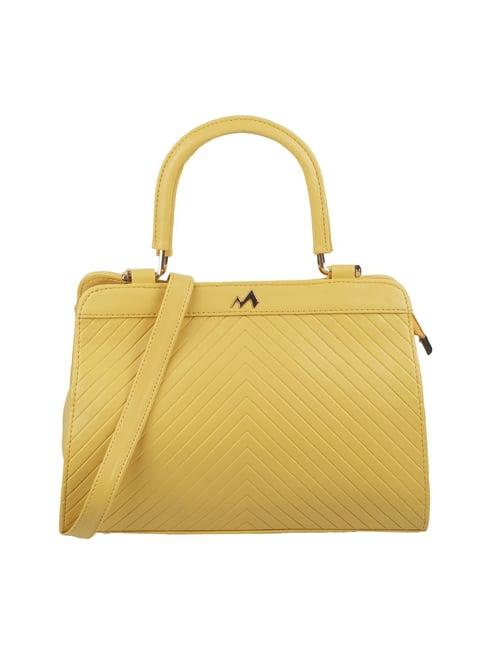 metro yellow medium satchel handbag