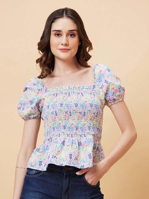 globus multicolor floral print top