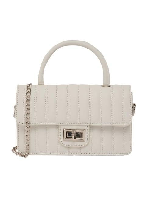 lino perros white quilted medium satchel handbag