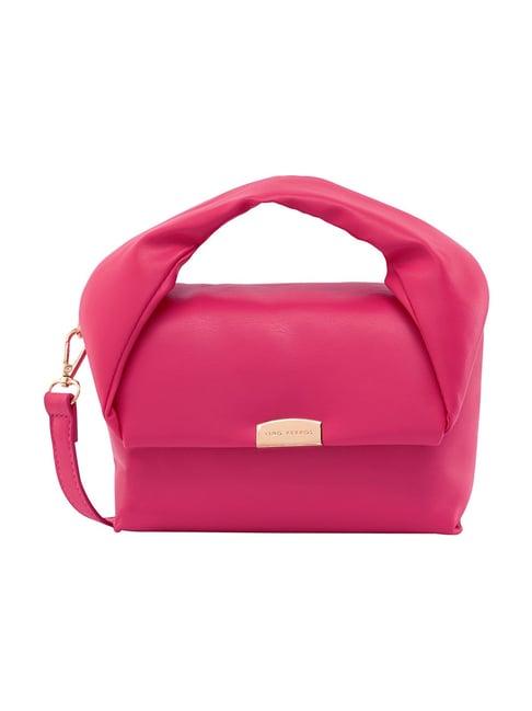 lino perros fuschia medium satchel handbag