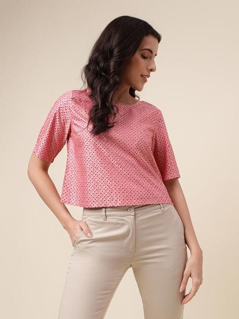 fabindia peach printed top