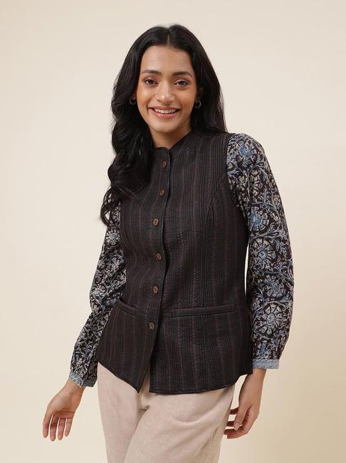 fabindia black striped jacket