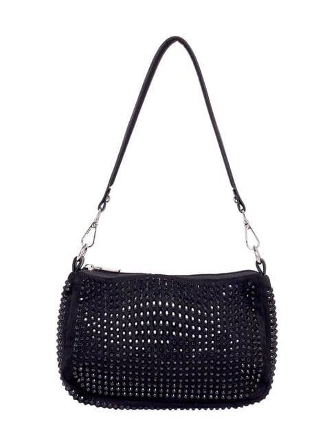 lino perros black studded medium shoulder bag