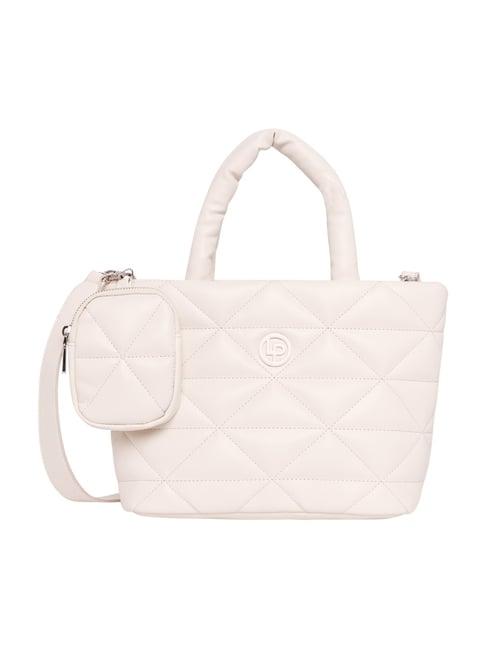 lino perros white quilted medium tote handbag