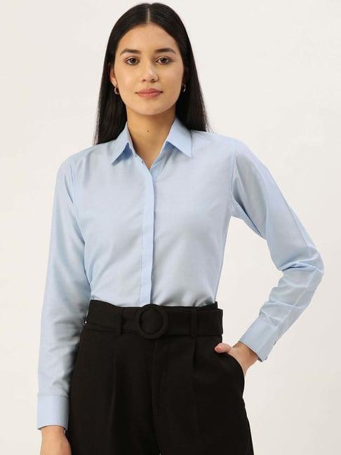 jainish sky blue regular fit shirt