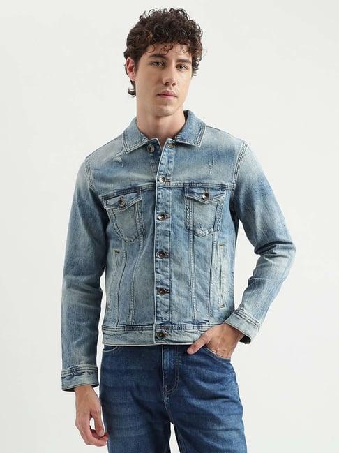 united colors of benetton blue regular fit denim jacket