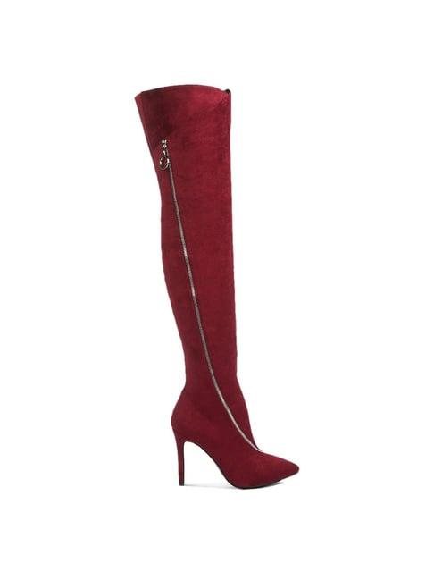 rag & co women's burgundy stiletto booties