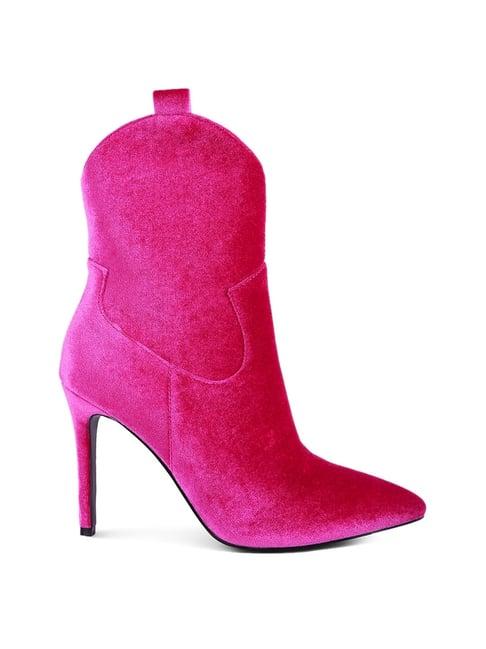 rag & co women's fuchsia stiletto booties