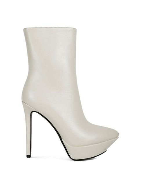 rag & co women's off white stiletto booties