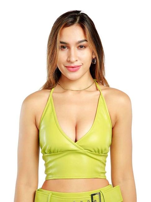 london rag green slim fit crop top