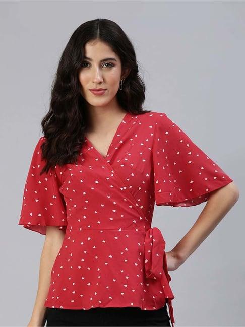 london rag red printed top