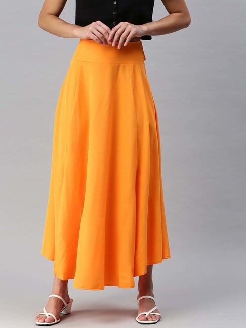 london rag orange maxi skirt