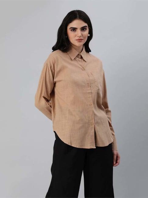 london rag brown cotton shirt