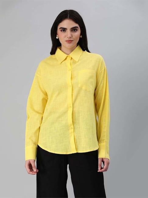 london rag yellow cotton shirt