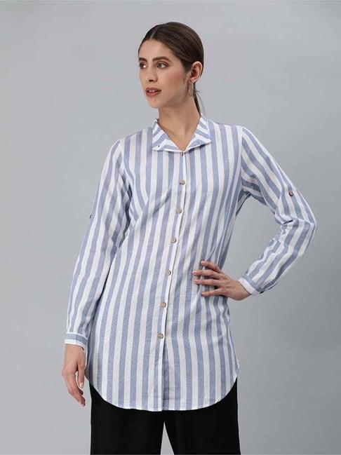 london rag blue & white striped shirt