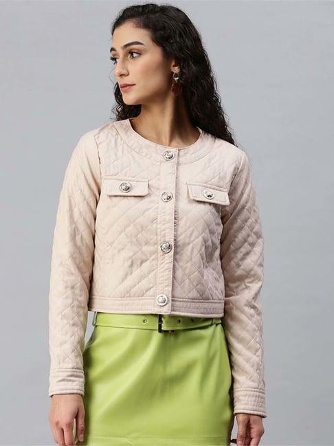 london rag beige quilted pattern jacket